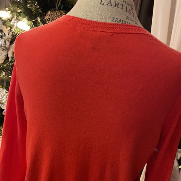 Banana Republic red button down cardigan longsleeve sweater shirt casual blouse​ - Picture 7 of 12